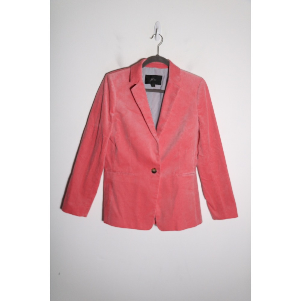 J. Crew Pink Corduroy Blazer Womens 6 1 Button Preppy Whimsy Colorful Cotton